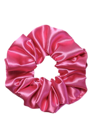 MURU Velká Saténová Scrunchie gumička - Magenta Lesklá