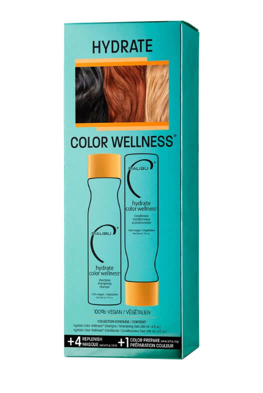 Malibu Hydrate Color Wellness Collection šampon 266 ml + kondicionér 266 ml + wellness sáčky 5 kusů