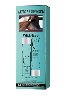 Malibu Weft & Extensions Wellness Collection šampón 266ml + kondicionér 266ml + wellness sáčky 4 kusy