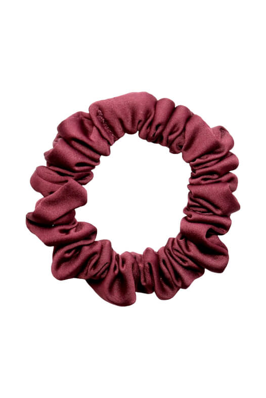 MURU Úzká Saténová Scrunchie gumička - Bordó Matná