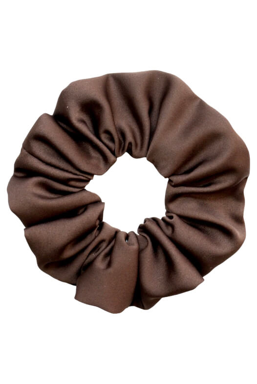 MURU Velká Saténová Scrunchie gumička - Dark Chocolate Matná